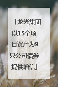 龙光集团以15个项目资产为9只公司债券提供增信
