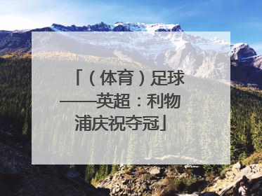（体育）足球——英超：利物浦庆祝夺冠