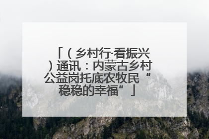 （乡村行·看振兴）通讯：内蒙古乡村公益岗托底农牧民“稳稳的幸福”