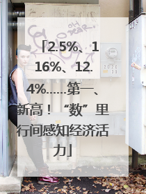 2.5%、116%、12.4%……第一、新高！“数”里行间感知经济活力
