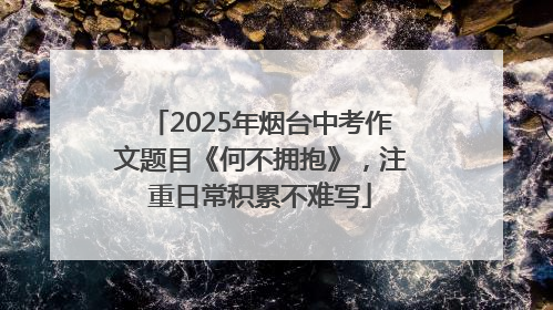2025年烟台中考作文题目《何不拥抱》，注重日常积累不难写