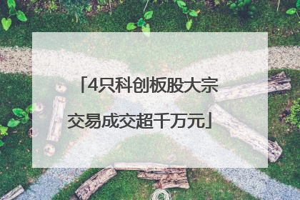 4只科创板股大宗交易成交超千万元