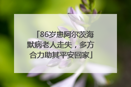 86岁患阿尔茨海默病老人走失，多方合力助其平安回家